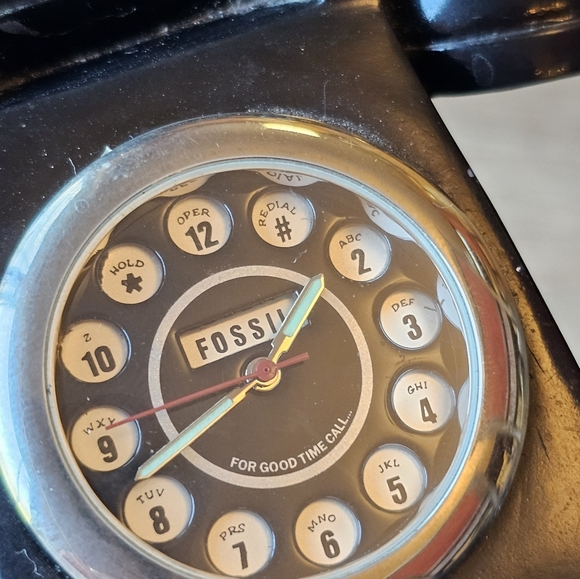 Rare Vintage Collectible Fossil Miniature Phone Clock - Picture 7 of 13